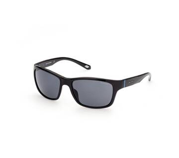 Men's Smoke Polarized Shiny Black Sunglasses